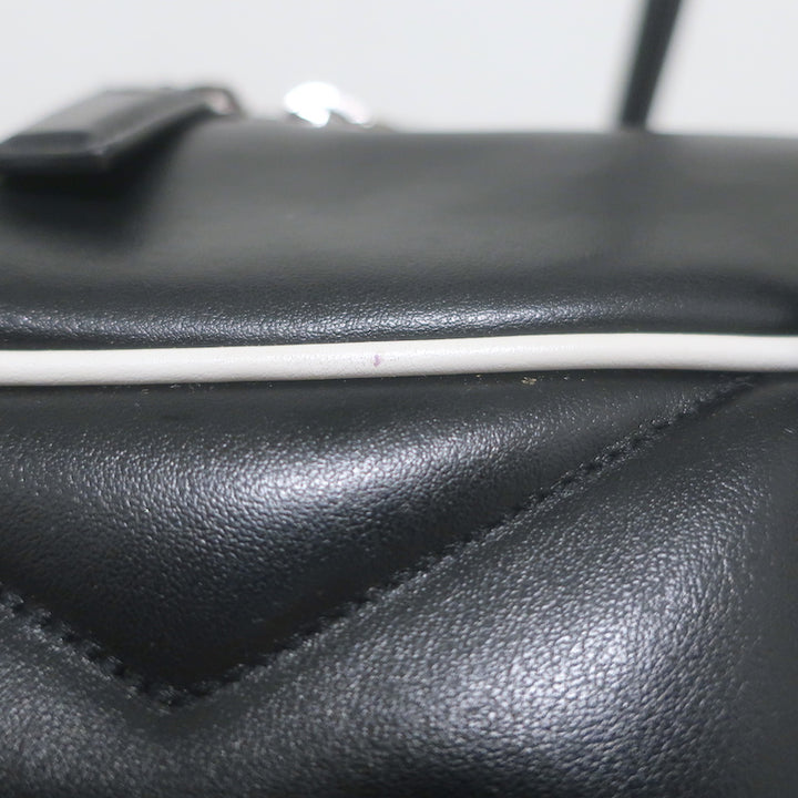 Saint Laurent Miles Logo Duffle Bag BlackQuilted Leather Large Crossbody