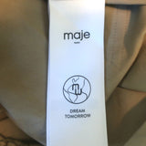 Maje Leather-Buckle Wide Leg Pants Beige Stretch Cotton Size 40