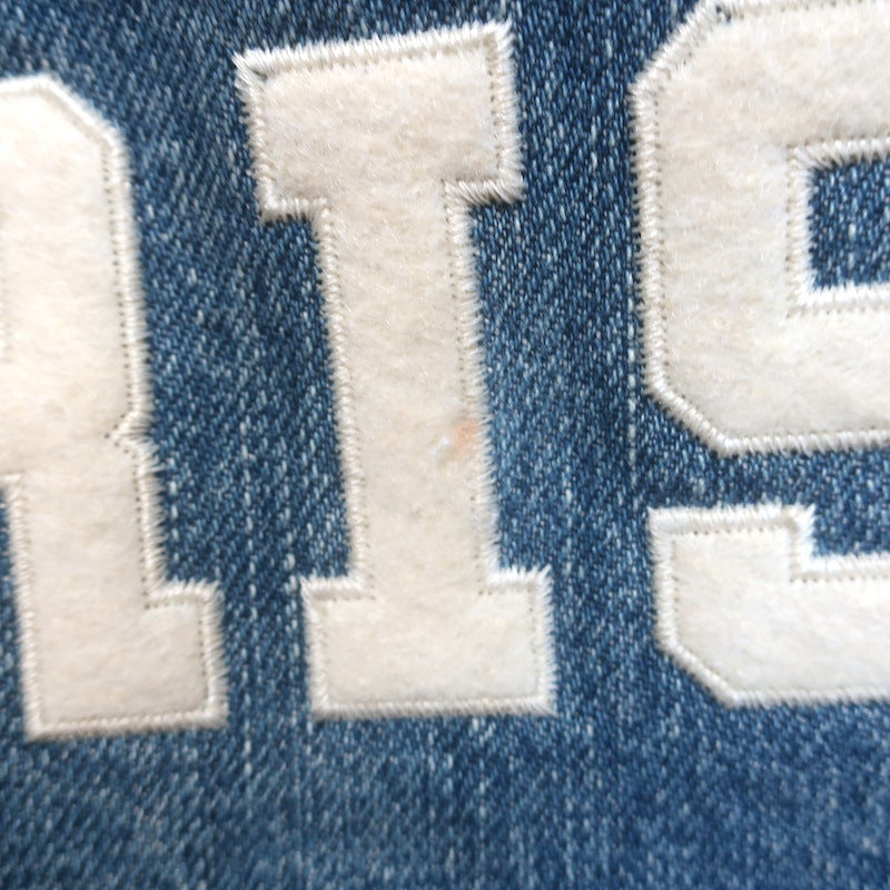 Celine Teddy Denim Bomber Jacket Blue Cotton Size Medium