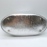 Christian Dior Metallic Oblique Tote Silver Leather Small Bag