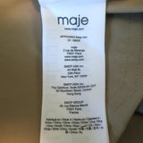 Maje Leather-Buckle Wide Leg Pants Beige Stretch Cotton Size 40