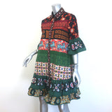 La DoubleJ Choux Mini Shirt Dress Patchwork Printed Faille Size Medium