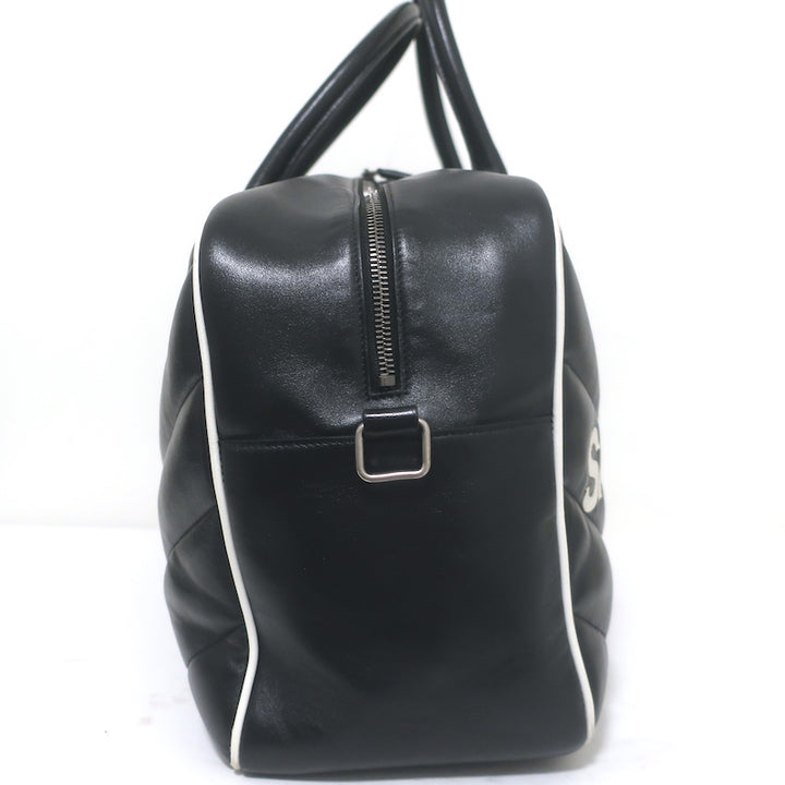 Saint Laurent Miles Logo Duffle Bag BlackQuilted Leather Large Crossbody
