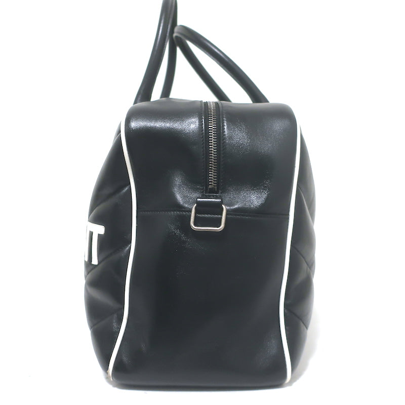 Saint Laurent Miles Logo Duffle Bag BlackQuilted Leather Large Crossbody