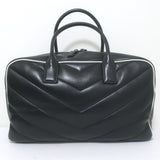 Saint Laurent Miles Logo Duffle Bag BlackQuilted Leather Large Crossbody
