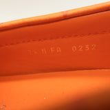 Louis Vuitton LV Driver Moccasins Orange Monogram Grained Leather Size 7.5