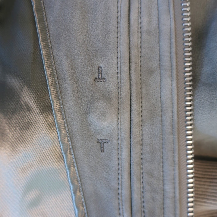 Tom Ford Suede Bomber Jacket Taupe Gray Size 54