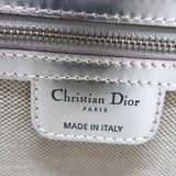 Christian Dior Metallic Oblique Tote Silver Leather Small Bag