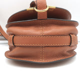 Chloe Marcie Mini Crossbody Saddle Bag Brown Grained Leather