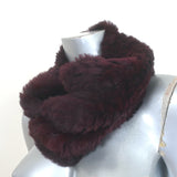 Adrienne Landau Rabbit Fur Infinity Scarf Snood Bordeaux