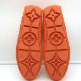 Louis Vuitton LV Driver Moccasins Orange Monogram Grained Leather Size 7.5
