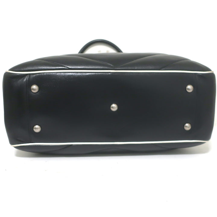Saint Laurent Miles Logo Duffle Bag BlackQuilted Leather Large Crossbody