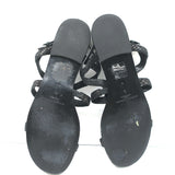 Sigerson Morrison Flat Gladiator Sandals Black Snake-Embossed Leather Size 9