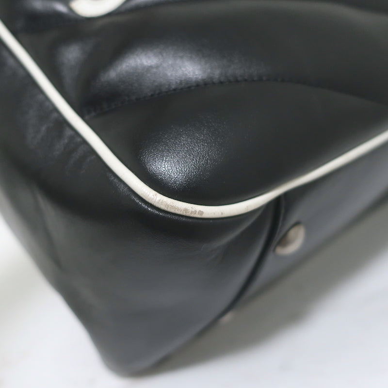 Saint Laurent Miles Logo Duffle Bag BlackQuilted Leather Large Crossbody