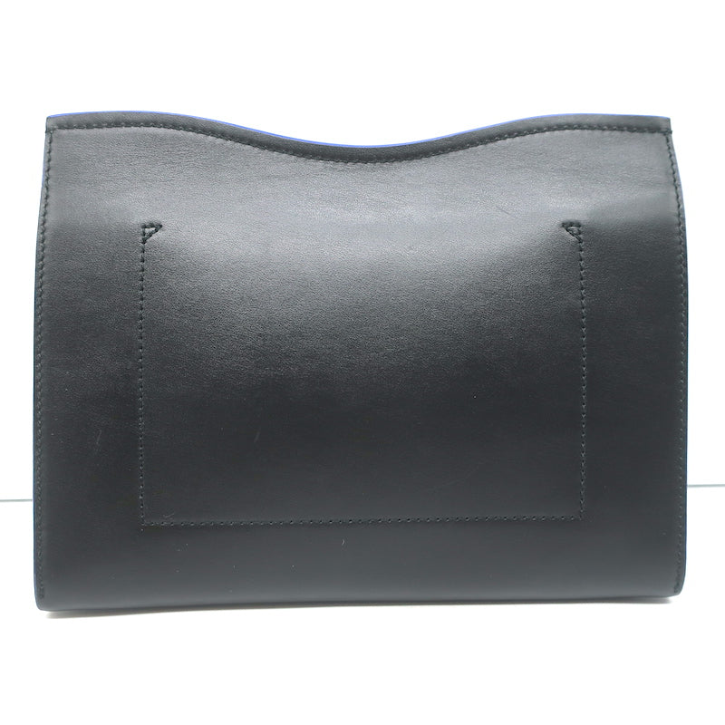 Proenza Schouler Curl Heart Cut-Out Clutch Black Leather NEW