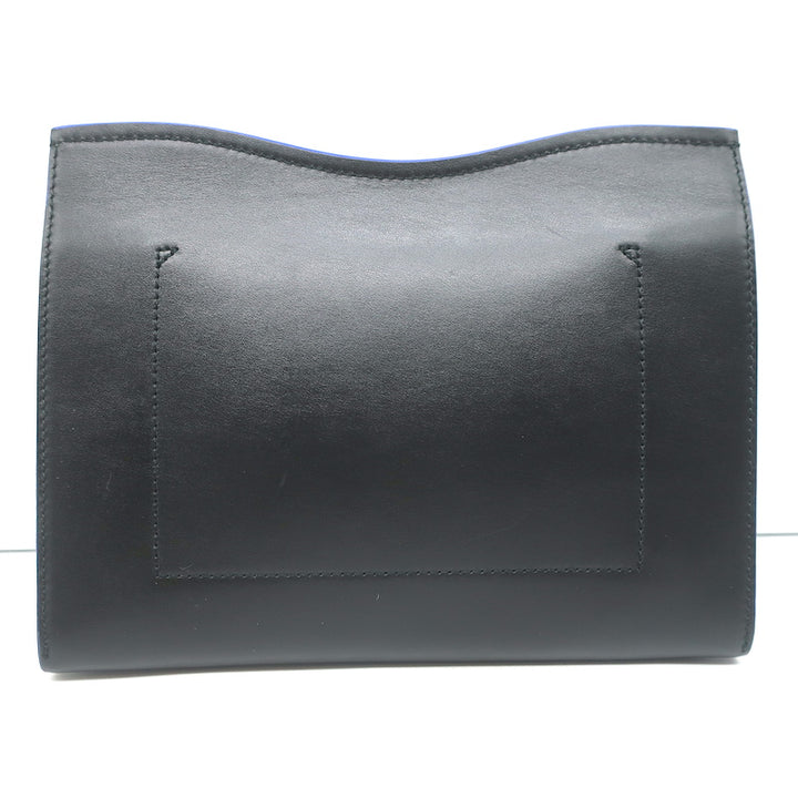 Proenza Schouler Curl Heart Cut-Out Clutch Black Leather NEW