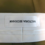 Victoria Beckham Double Waistband Trousers Olive Stretch Wool Size US 4