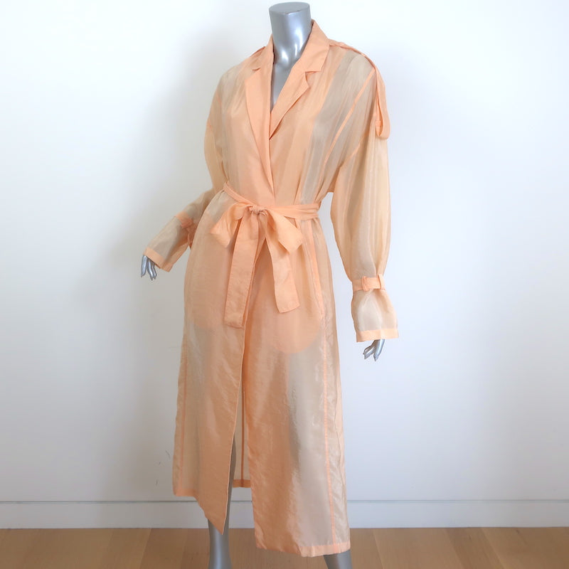 LAPOINTE Sheer Trench Coat Peach Size Extra Small