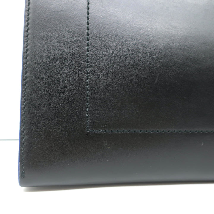 Proenza Schouler Curl Heart Cut-Out Clutch Black Leather NEW
