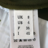 Victoria Beckham Double Waistband Trousers Olive Stretch Wool Size US 4