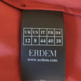 Erdem Nesrine Pleated Midi Skirt Rust Floral Print Satin Jacquard Size US 8 NEW