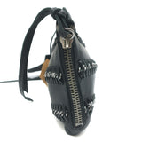 Linea Pelle Jules Clutch Chain-Trimmed Black Leather Small Bag NEW