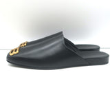 Balenciaga Cosy BB Logo Mules Black Leather Size 41 NEW