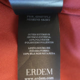 Erdem Nesrine Pleated Midi Skirt Rust Floral Print Satin Jacquard Size US 8 NEW