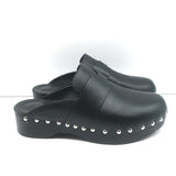 Hermes Calya Clog Mules Black Leather Size 37