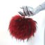 Furla Fox Fur Pom Pom Bag Charm Red/Black