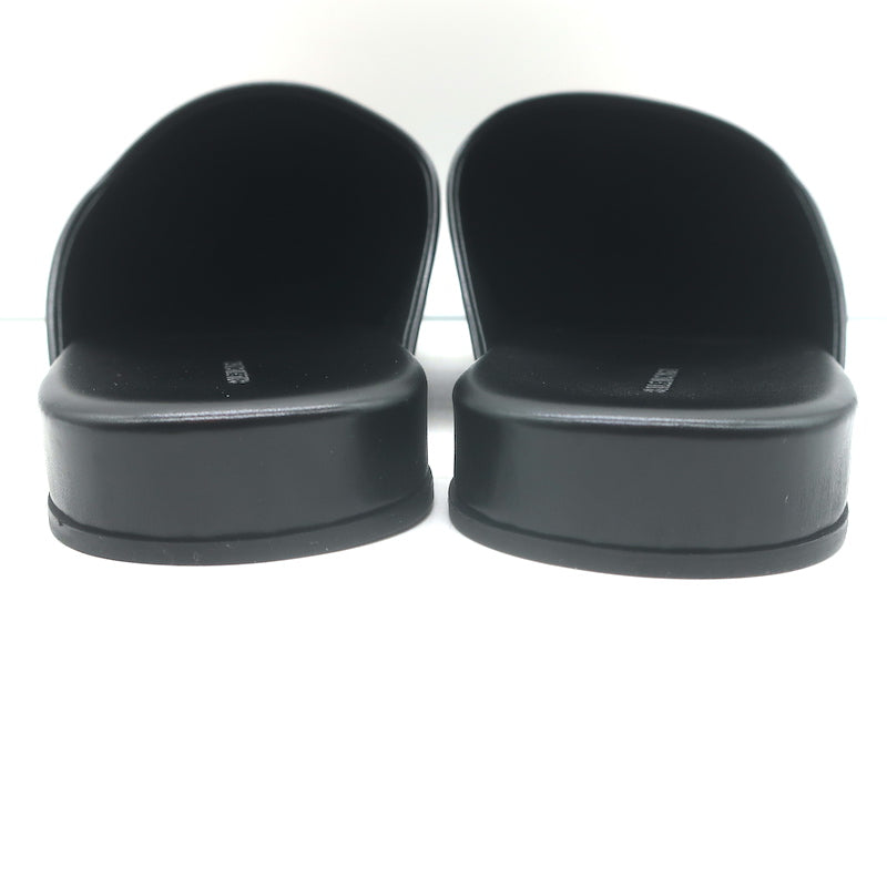 Balenciaga Cosy BB Logo Mules Black Leather Size 41 NEW