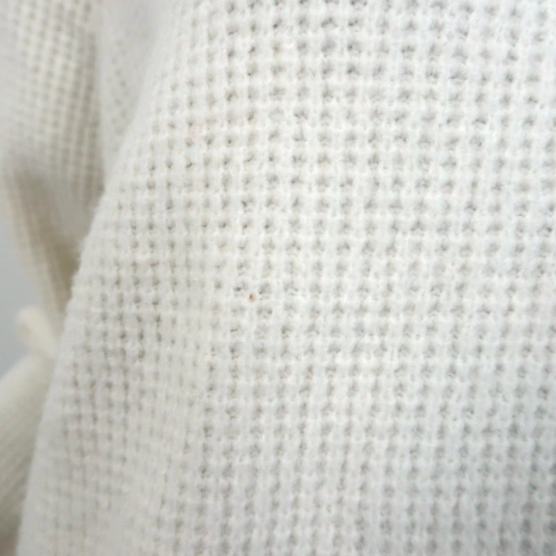 James Perse waffle knit crewneck sweater, cream wool-blend, size 1 — authentic pre-owned luxury piece