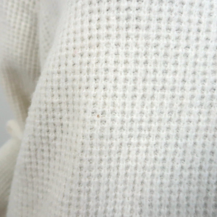 James Perse waffle knit crewneck sweater, cream wool-blend, size 1 — authentic pre-owned luxury piece