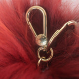 Furla Fox Fur Pom Pom Bag Charm Red/Black