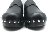 Hermes Calya Clog Mules Black Leather Size 37