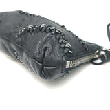 Linea Pelle Jules Clutch Chain-Trimmed Black Leather Small Bag NEW