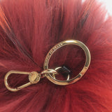 Furla Fox Fur Pom Pom Bag Charm Red/Black