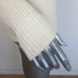 James Perse waffle-knit crewneck sweater, cream wool-blend, authentic pre-loved luxury, size 1