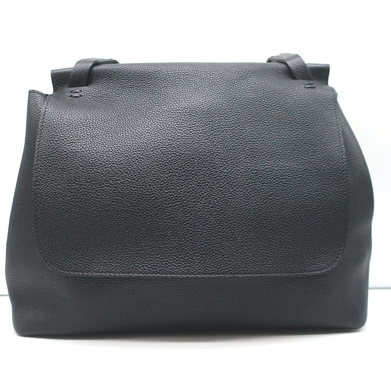 The Row Sidekick Shoulder Bag Black Grained Leather