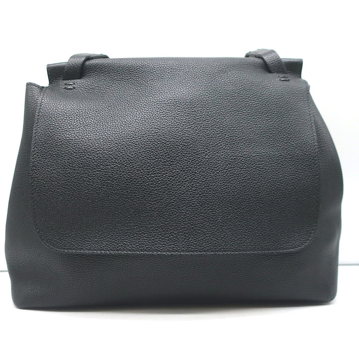 The Row Sidekick Shoulder Bag Black Grained Leather