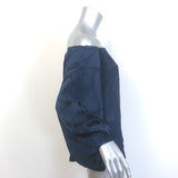 Silvia Tcherassi Stephanie Blouse Navy Jacquard Size Small Blouson Sleeve Top