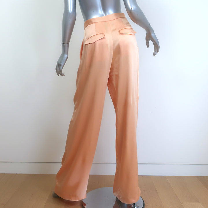 LAPOINTE Matching Satin Sleeveless Top &amp; Wide Leg Pants Set Peach Size 4