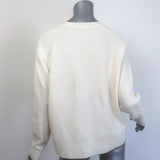 James Perse waffle-knit crewneck sweater in cream wool-blend, size 1, authentic pre-owned luxury piece