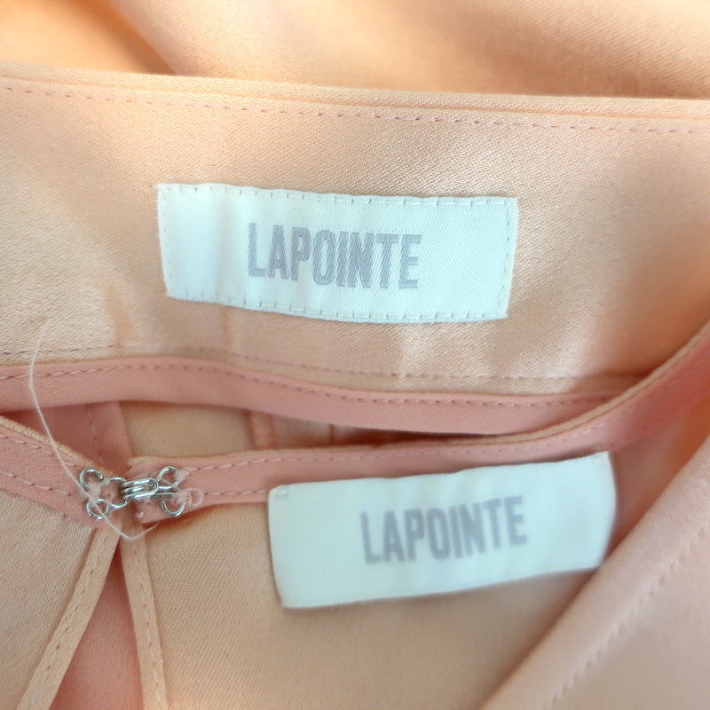 LAPOINTE Matching Satin Sleeveless Top &amp; Wide Leg Pants Set Peach Size 4