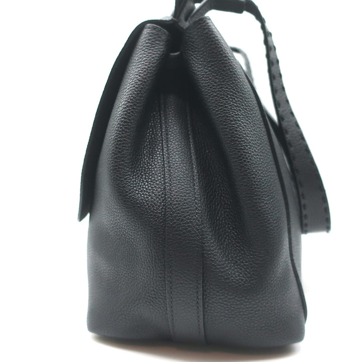 The Row Sidekick Shoulder Bag Black Grained Leather