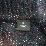 Scotch & Soda Ruffled High-Neck Lurex Knit Sweater Black/Multi Size Small