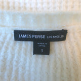 James Perse waffle-knit crewneck sweater in cream wool-blend, pre-owned with authentic luxury appeal.