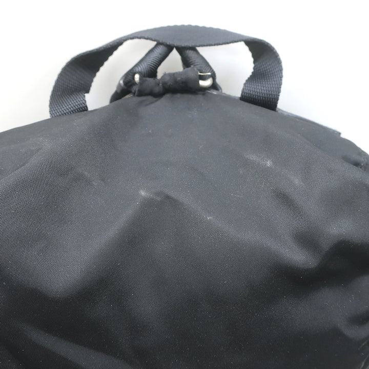 Prada Tessuto Double Front Pocket Medium Backpack Black Leather-Trim Nylon