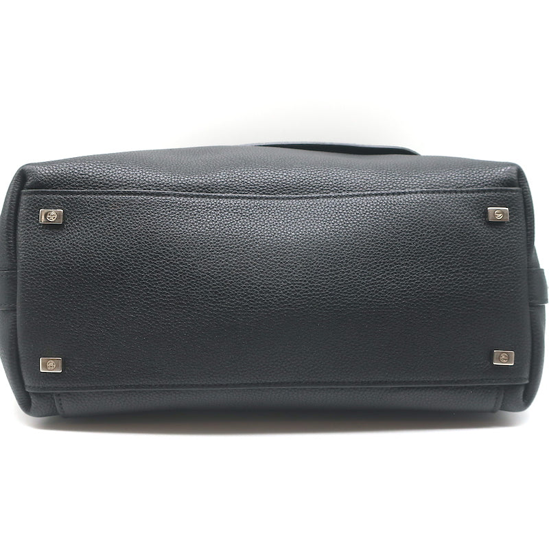 The Row Sidekick Shoulder Bag Black Grained Leather