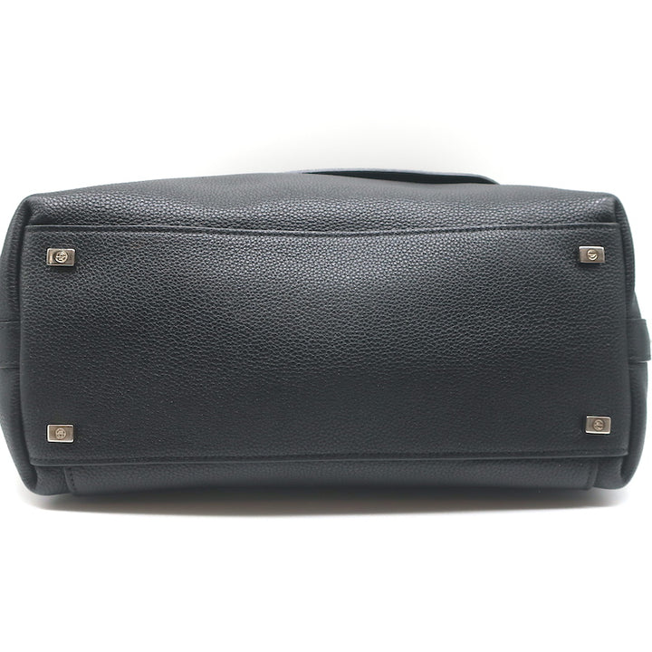 The Row Sidekick Shoulder Bag Black Grained Leather